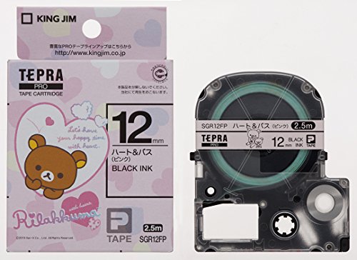 キングジム テープカートリッジ テプラPRO リラックマ 12mm SGR12FP ハート&バス