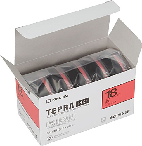 King Jim Tape Cartridge Tepra PRO SC18R-5P 18mm 5 pieces Red