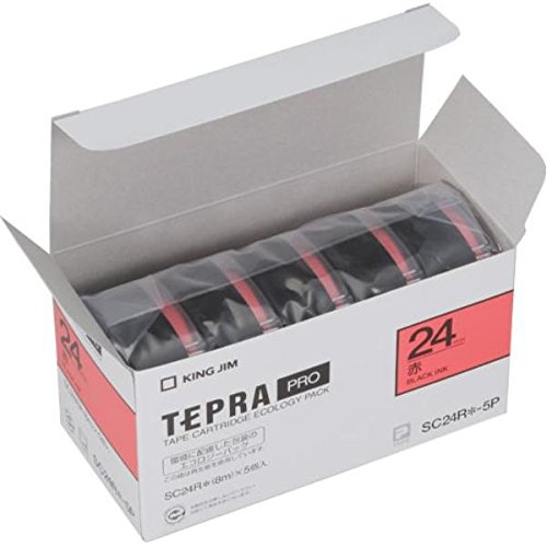 King Jim Tepra PRO Tepra PRO SC24R-5P 24mm 5 pieces Red/Black letters