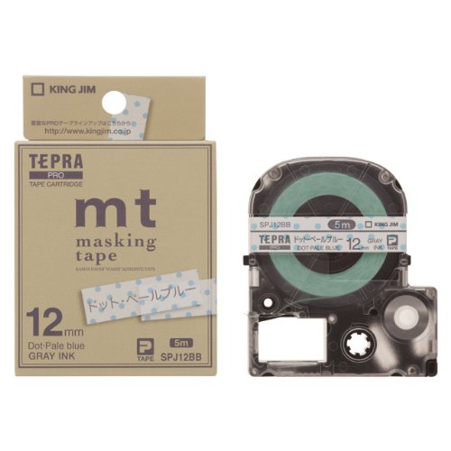 King Jim Tepra PRO Masking Tape mt SPJ12BB Dot Pale Blue