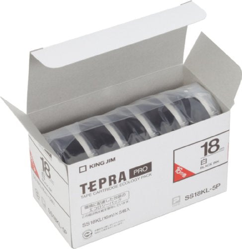 King Jim Tape Cartridge Tepla PRO SS18KL-5P 18mm 5 pieces White Long Type