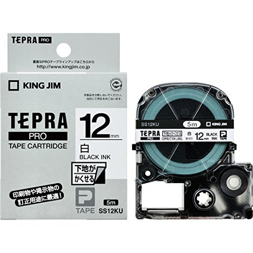 King Jim Tape Cartridge Tepla PRO Base Hidden Label 12mm White SS12KU