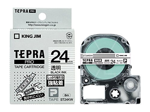 King Jim Tape Cartridge Tepra PRO Strong Adhesive 24mm Transparent ST24KW