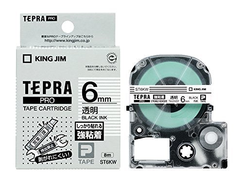 King Jim Tape Cartridge Tepla PRO Strong Adhesive 6mm Transparent ST6KW