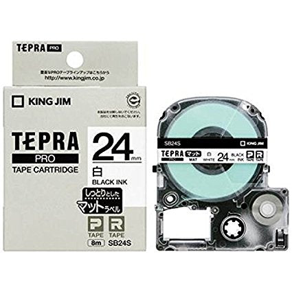 King Jim Tape Cartridge Tepra PRO Matte Label 24mm White SB24S