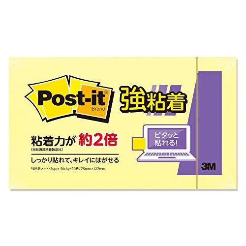 Blocco note adesivo forte Post-It 75 mm x 127 mm Giallo 90 fogli x 1 blocco 655SS-RPY