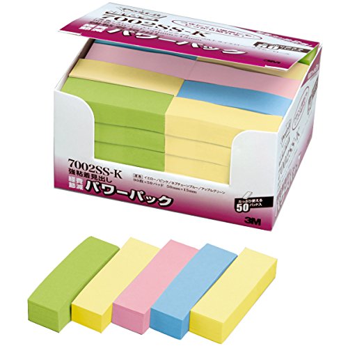 Post-it adesivo forte testata 50x15mm 90 fogli x 50 pezzi 4 colori misti 7002SS-K