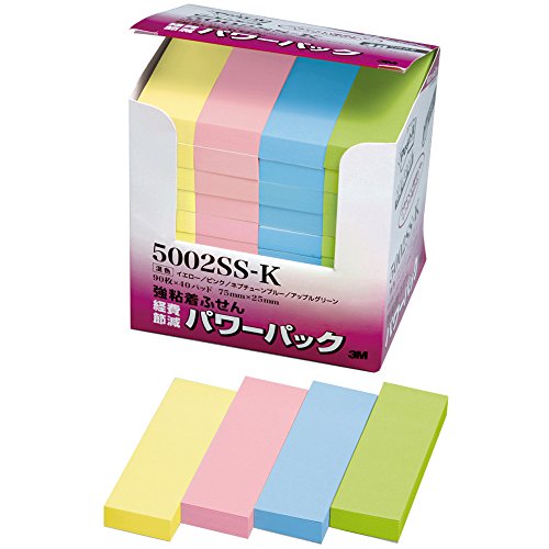 Post-it foglietti adesivi forti adesivi 75x25mm 90 fogli x 40 pezzi 4 colori misti 5002SS-K