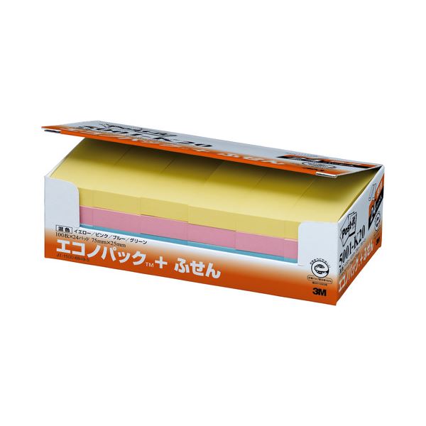 3M Sumitomo 3M Post-it Econo Pack 75×25mm 4 colori 24 libri