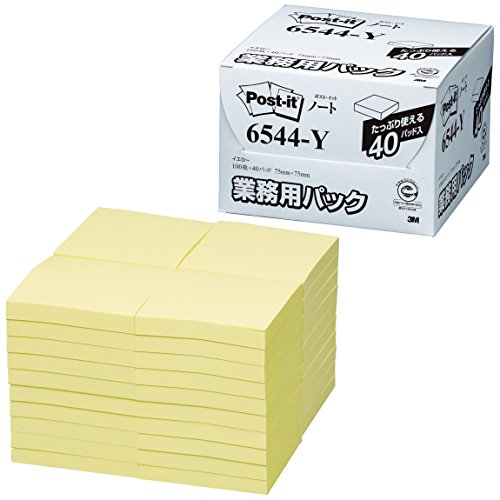 Post-it 75x75mm 100 fogli x 40 pezzi Giallo per uso commerciale 6544-Y