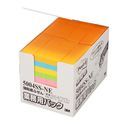 Post-it adesivi 75x25mm 90 fogli x 80 pezzi 5 colori per uso commerciale 5004SS-NE