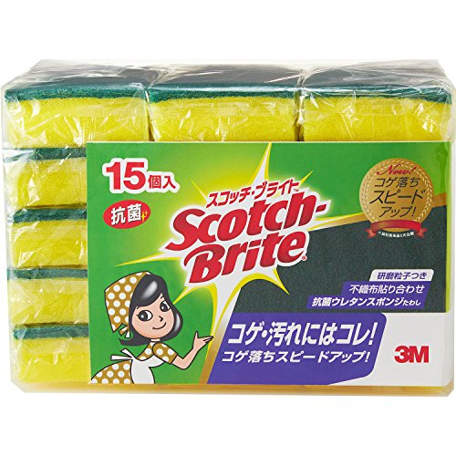 Scotch Brite Kitchen Sponge Antibakteria 15 keping S-21KS 15PC