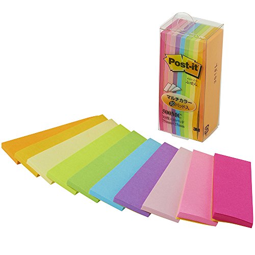 Post-it adesivi 75x25mm 30 fogli x fluo 10 colori 500MC
