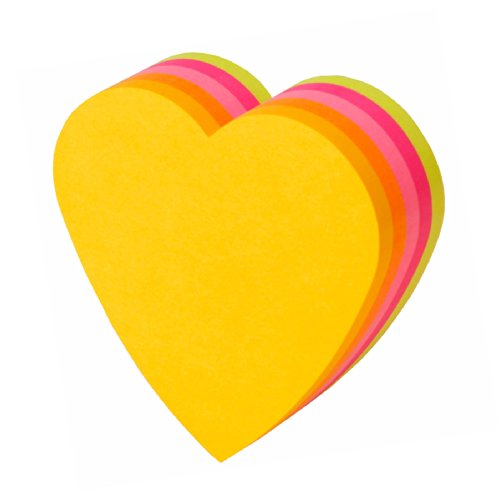 3M Notas Post-it Corazón 72x72mm 5 colores fluorescentes 225 piezas CC-31
