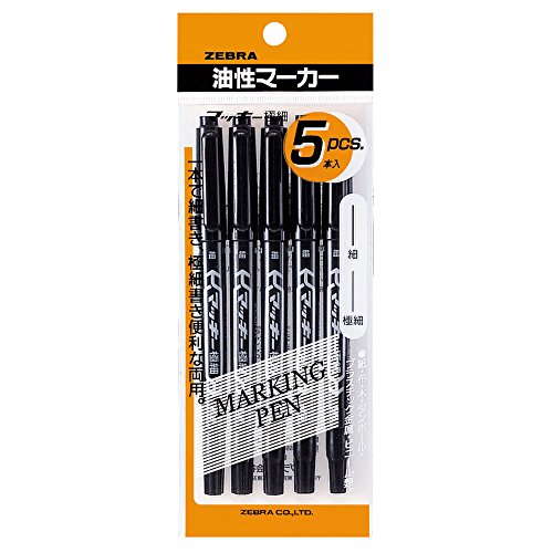 Zebra Permanent Pen Mackie Extra Fine P-MO-120-MC-BK5 Sort 5 stk.