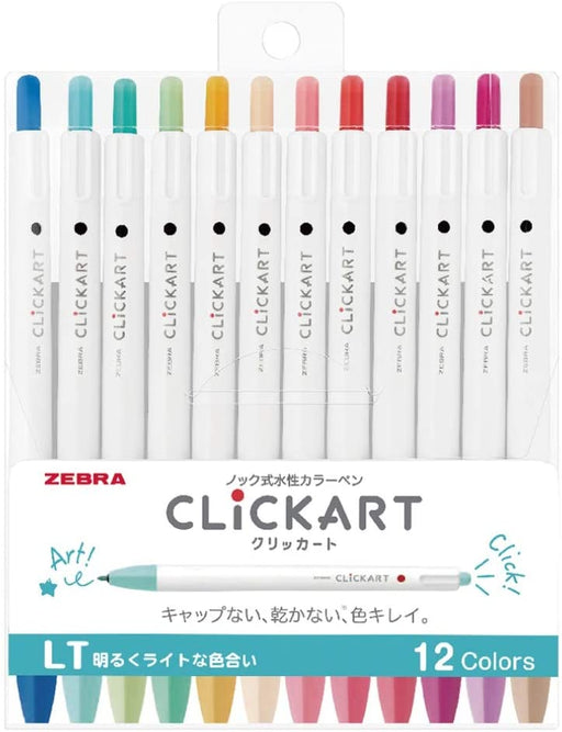 Zebra vandbaseret pen Clickart LT12 farvesæt WYSS22-12CLT 4901681382323