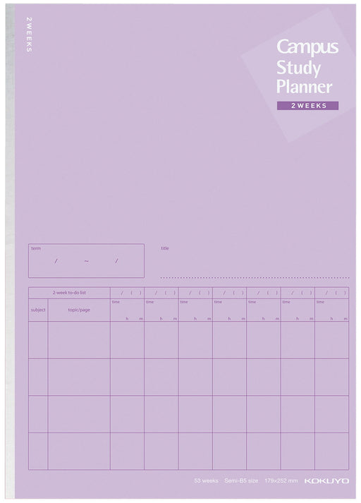 KOKUYO Study Planner 2W Kei B5 Purple ﾉ-Y80LT-V