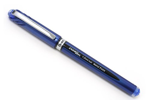 Pentel Gel Dakwat Ballpoint Pen Energel Euro 1.0mm Biru Paksi Biru Dakwat BL30-C