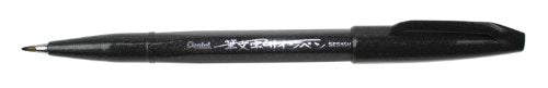 Pentel Brush touch filtpen, fin spids, sort [1 stk.] SES15C-A