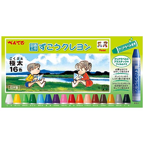 Pentel Zuko Crayon Clear Label 16 Shoku PTCGP1-16