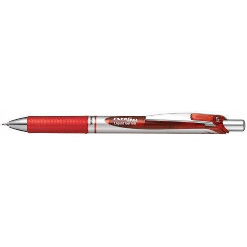 Pentel Knock Type Energel 0.3 BLN73-B Perak Paksi Merah Dakwat