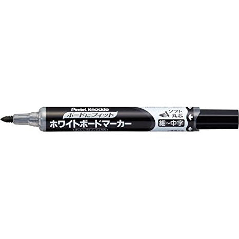 Pentel Whiteboard-Marker Nockle Soft Thin Round Mine Schwarz