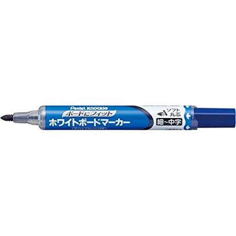 Pentel Whiteboard-Marker, Nockle, weich, dünn, runder Kern, Blau