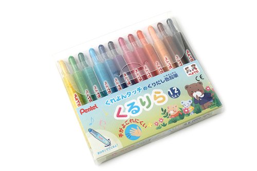 Цветные карандаши Pentel Kururira GTW-12, набор из 12 цветов
