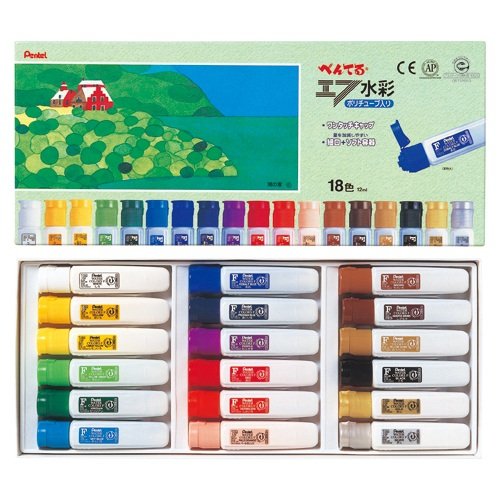 F aquarelle polytube 18 couleurs
