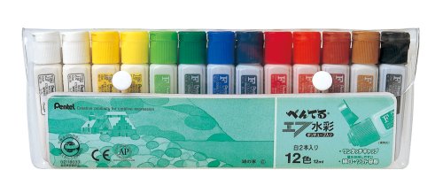 Pentel Paint 12 color set with 2 white WFC3-12