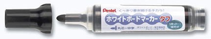 Pentel Whiteboard-Marker, robuster runder Kern, mittlere Spitze, schwarze Tinte MW50M-A