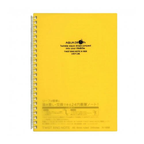 Buku Nota Cincin Berpintal Lihitlove A5 24 Lubang Kuning N1658-5