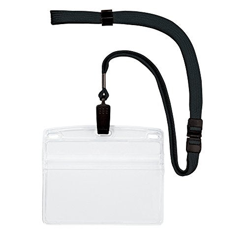 Open hangende naambordclip type zacht horizontaal (extra groot formaat) zwart NL-21P-BK