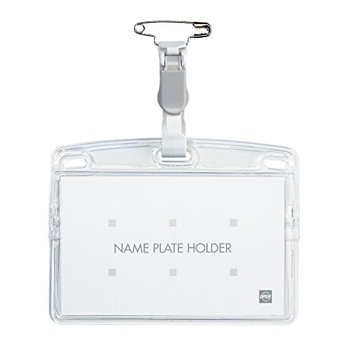 Open Tag Namensschild Farbclip Soft Horizontal (Visitenkartengröße) Grau NT-2-GY