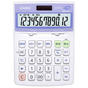 カシオ 抗菌電卓 デスクタイプ 12桁 DW-122CL-N