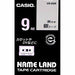 Casio Label Writer Nameland Tape 9 mm XR-9SR Silber schwarze Buchstaben