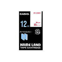 Casio Label Writer Nameland Tape 12mm XR-12WER Red Letters