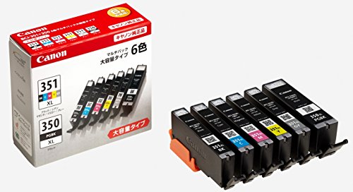 Canon blækpatron Ægte BCI-351XL (BK/C/M/Y/GY) + BCI-350XL 6 farver Multi-Pack Stor Kapacitet Type BCI-351XL+350XL/6MP