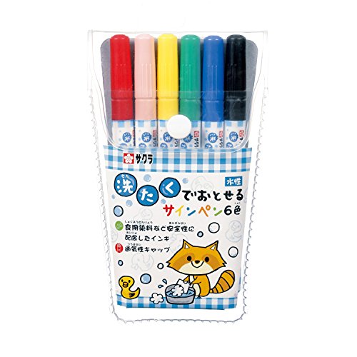Penna Sakura Crepas Sign removibile tramite lavaggio, 6 colori MK-S6