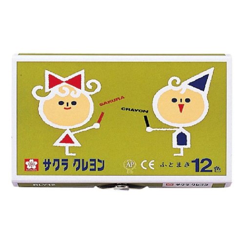 Sakura Crepas crayon rouleau épais 12 couleurs BLY12 étui avec bouton