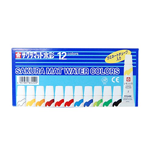 Sakura Crepas Peinture Mat Aquarelle Stratifié 12 Couleurs EMW12