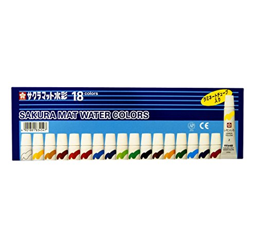 Sakura Crepas Peinture Mat Aquarelle Stratifié 18 Couleurs EMW18