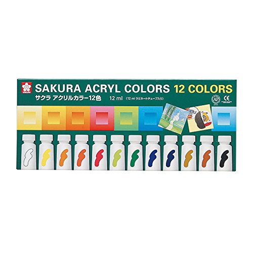 Sakura Crepas maling Akrylfarver 12 farver ACW12