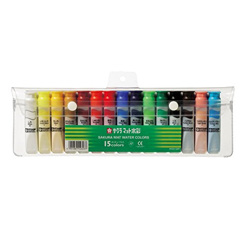 Sakura Crepas Paint Matte Aquarell Polytube 15 Farben MW15PF ummantelt