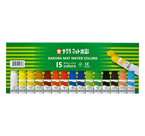 Sakura Crepas Verf Mat Waterverf Polytube 15 Kleuren MW15PE