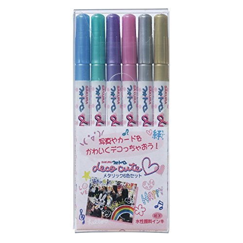 Sakura Crepas Water-based Photo Pen Deco Cute Metallic 6 Colors ZHK-S6M