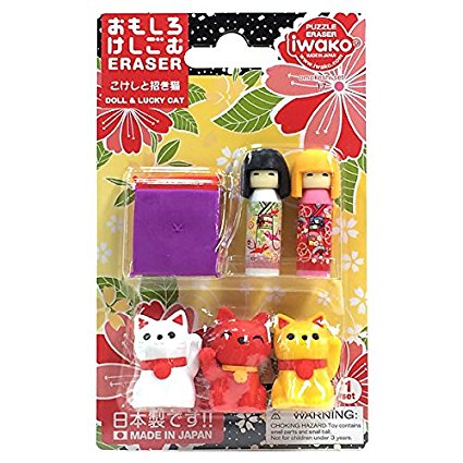 Iwako Blister Poppy Caoutchouc Kokeshitmanekineko ER-BRI020