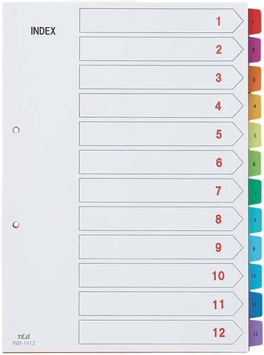 Teeji farveindeks PP INB-1412 A4 2 huller 12 tal