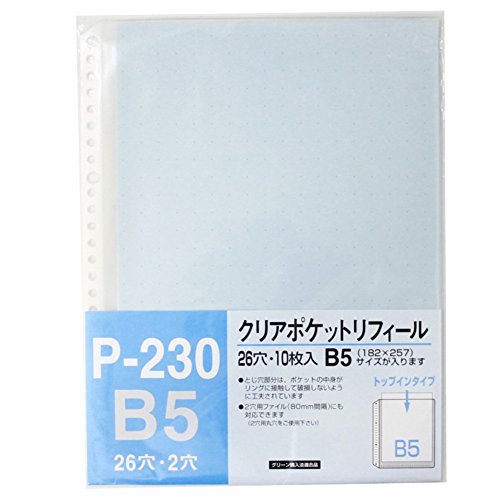 Tegee Clear Pocket Mine B5 26 Löcher 10P Blau P-230-02