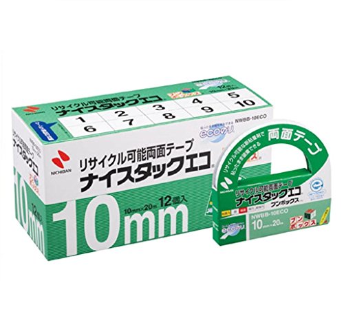 Nichiban double-sided tape Nice Stack Eco 10mm 12 rolls NWBB-10ECO large volume